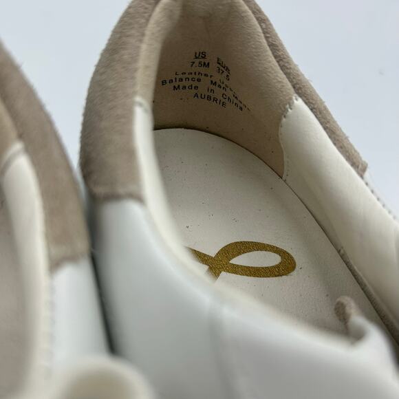Sam Edelman Aubrie Sneakers 7.5 White Leather Suede Toe Low Top Lace Up Casual - Picture 10 of 14